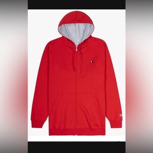 Champion Men's Red Zip-Up Hoodie Size 2XL